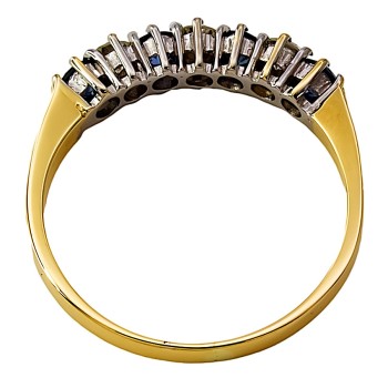 18ct gold Sapphire/Diamond half eternity Ring size O